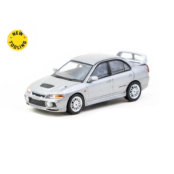 Eco Lounge 1/64 Mitsubishi Lancer GSR lution IV Silver with Tarmac Cards ürün görseli 1