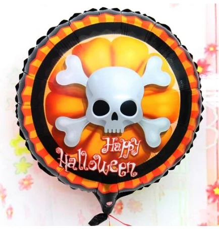 Halloween İskelet Kuru Kafa Folyo Balon 18 inç ürün görseli 1
