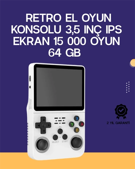 Retro El Konsolu 64 GB – 15.000 Oyun, Geniş Platform Desteği, 3.5” IPS Ekran ürün görseli 1