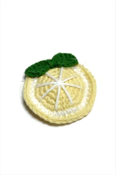 El Yapımı Limon İşlemeli Örgülü Çıtçıtlı Toka ürün görseli 1