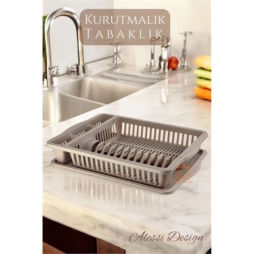 Bulaşık Durulama Sepeti Tabaklık Bulaşık Kurutmalık KAHVE Alessi 715438 ürün görseli 1