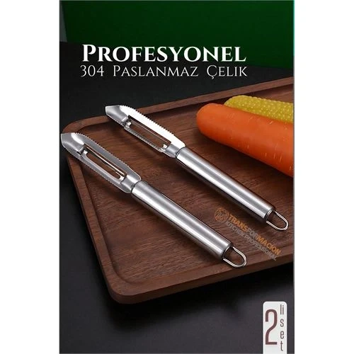 Soyacak Seti - Sebze Soyacağı Kabak Oayacağı Profesyonel Paslanmaz Çelik 2 li SET 722018 ürün görseli 1