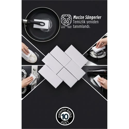 10’lu Mucize Melamin Sünger - Nano Leke Çıkarıcı Sihirli Temizlik Serisi 722896 ürün görseli 1