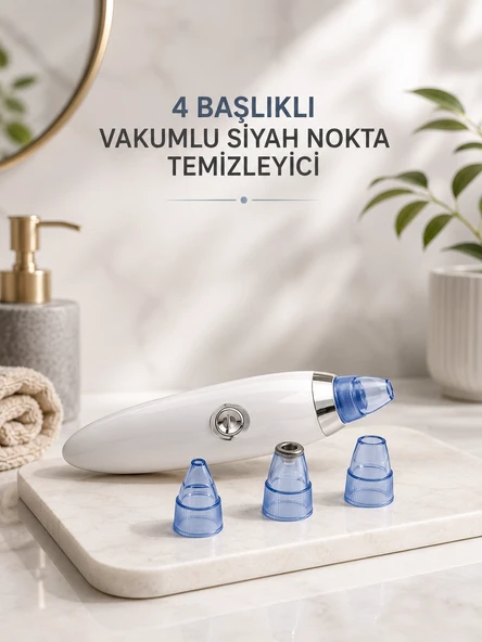 Yeni Nesil Vakumlu Pilli Siyah Nokta ve Yüz Temizleme Cihazı 4 Başlıklı ürün görseli 1