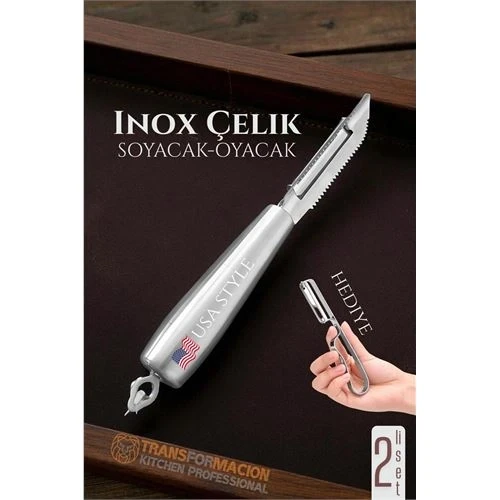 Inox Soyacak - Sebze Soyacağı - Kabak Dolma Oyacağı 2 li SET 722010 ürün görseli 1