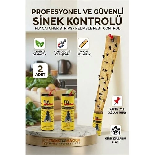 Yapışkanlı Sinek Şeridi Sinek Kapanı 2 ADET 716514 ürün görseli 1