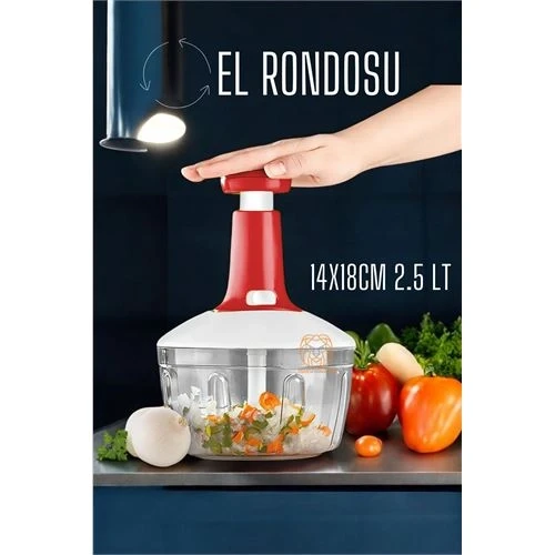 Pratik El Rondosu Üstten Basmalı 5 Bıçaklı 2.5 LİTRE 14X18CM 720896 ürün görseli 1