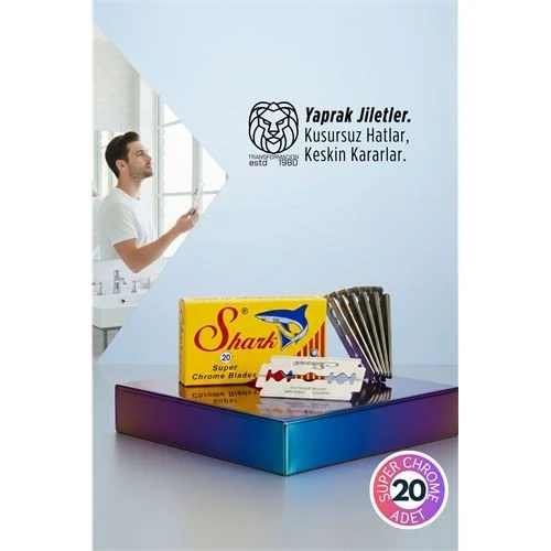 Shark Super Chrome 20’li Premium Paket - Profesyonel Jilet 717187 ürün görseli 1