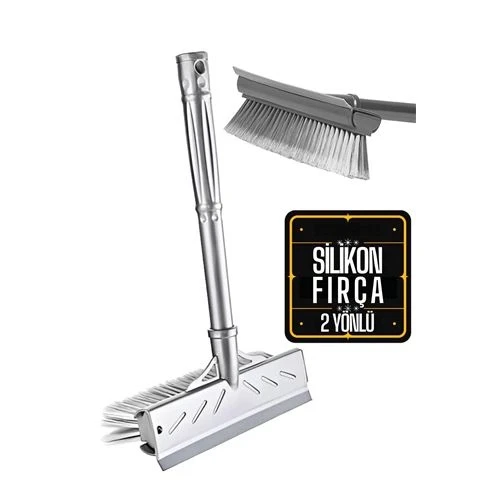 Fırçalı ve Silikon Uçlu Cam Sil Çekçek 2 Yönlü Temizlik Fırçası – 35x22 cm | Süpürme ve Sıyırma Fonksiyonlu | Ergonomik Saplı 423698 ürün görseli 1