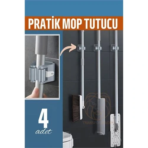 Yapışkanlı Pratik Mop Tutucu 4 ADET ürün görseli 1