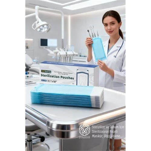 Sterilizasyon Poşeti 200 Adet - Otoklav Kendinden Yapışkanlı Medikal Poşet 9x26 cm ürün görseli 1
