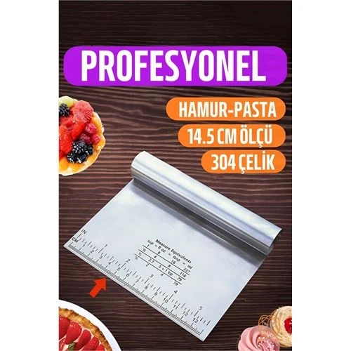 Hamur Kesici Spatula Profesyonel 304 Paslanmaz Çelik 721183 ürün görseli 1