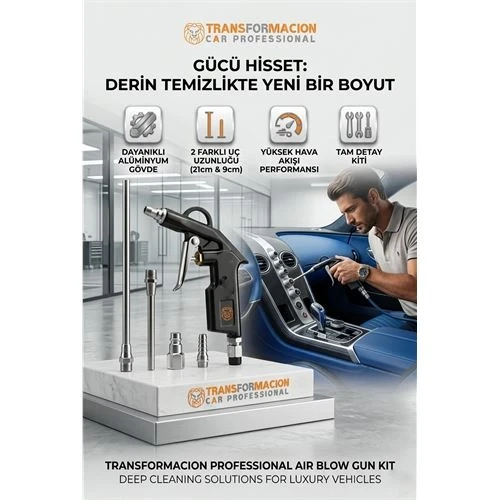 Profesyonel Metal Hava Üfleme Tabancası Seti - 21 cm Uzun ve Kısa Nozul Kompresör Ucu 723153 ürün görseli 1