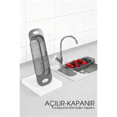 Ayarlanabilir Sürgülü Lavabo Süzgeci – Mutfak için Pratik ve Şık Tasarım GRİ 722439 ürün görseli 1