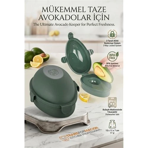 Avokado Saklama Kabı | Kilitli Taze Tutucu Koruyucu Kutu | Kararmaya Son 723084 ürün görseli 1
