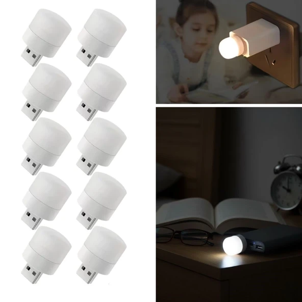 USB Mini Top LED 10’lu Aydınlatma Seti – Sıcak Renkli Gece Lambası, Enerji Tasarruflu Mikro LED Işıklar ürün görseli 1