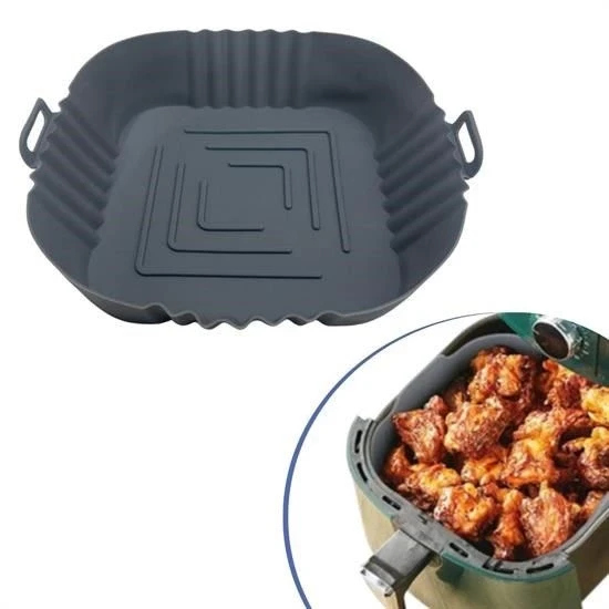 Renkli Isıya Dayanıklı Yıkanılabilir Silikon Fırın  Airfryer Kare Model Pişirme Matı 20 cm ürün görseli 1