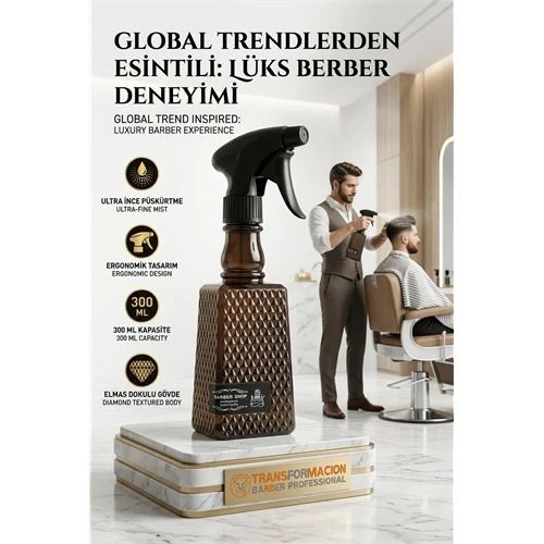 Berber Kuaför Su Spreyi Şişesi Profesyonel Saç Fısfısı 300 ML 723017 ürün görseli 1