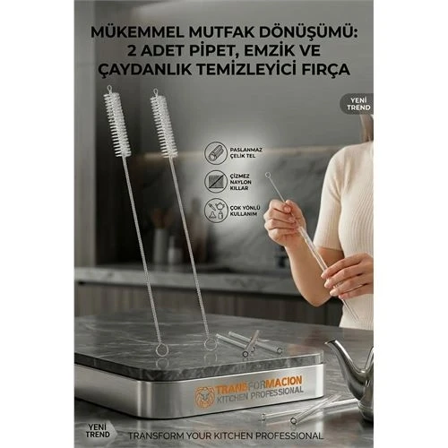 2 Adet Pipet Emzik Çaydanlık Temizleyici Fırça 718031 ürün görseli 1