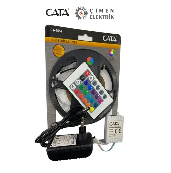 CATA CT 4557 Rgb Şerit Led Set 5 Mt Rgb Led 3 Renk+Trafo+ Kumanda ürün görseli 1