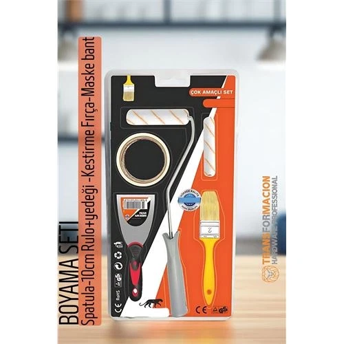 Boyama Seti - Spatula-10cm Rulo +yedeği -Kestirme Fırça-Maskeleme bant ürün görseli 1