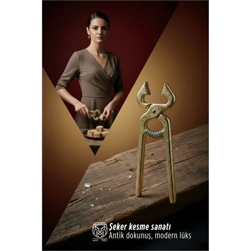 Selinay Serisi Osmanlı Motifli Gold Kıtlama Şeker Makası - 13 cm Antik Şeker Kırıcı 722901 ürün görseli 1