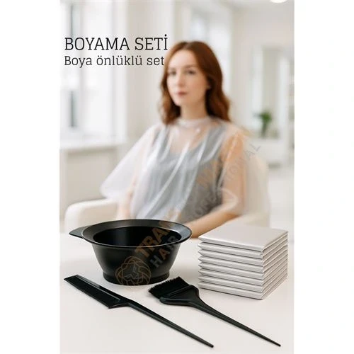 Saç Boyama Seti 3’lü ve Saç Boya Önlüğü Tarak, Seti Fırça, Boya Kabı ile Profesyonel Uygulama Kolaylığı ürün görseli 1