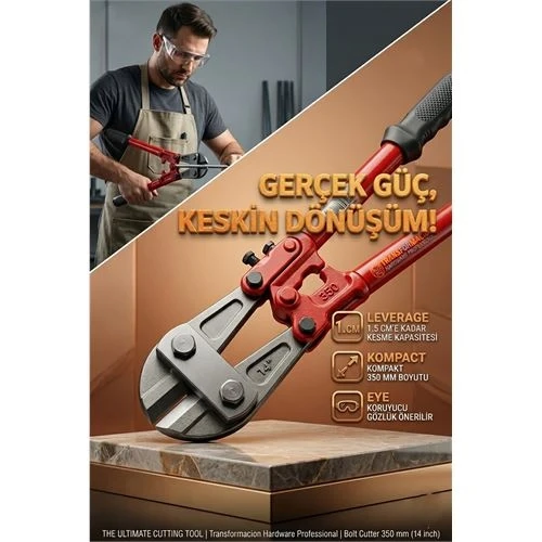 Pro-Cut 350mm (14") Profesyonel Çelik Cıvata, Zincir ve İnşaat Demiri Kesici Makas 723155 ürün görseli 1