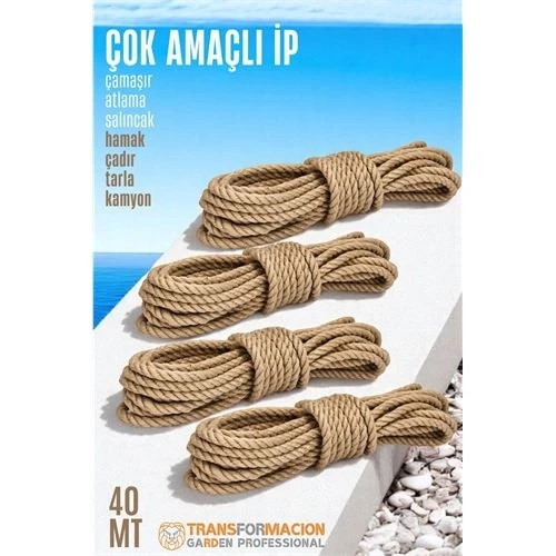 Çok Amaçlı Kalın İp Hamak İpi - Çamaşır İpi Salıncak İpi Atlama İpi 40 Metre 721767 ürün görseli 1