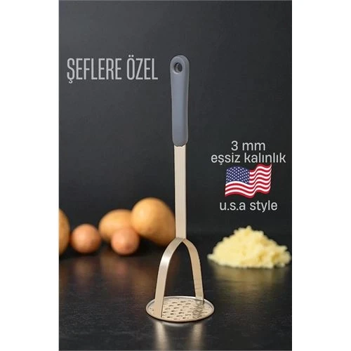 Patates Ezici 3 mm Kalınlık 304 Paslanmaz Çelik Havuç Muz Avokado Ezici 722003 ürün görseli 1