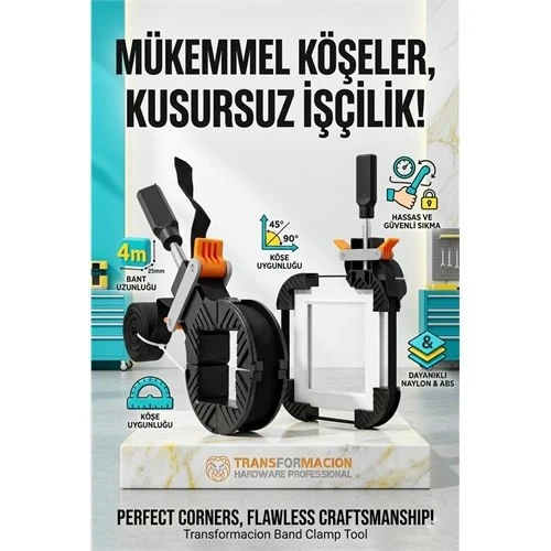 4 Metre Bantlı İşkence - Köşe Sabitleyici Çerçeve Çekçece ve Mobilya Kelepçesi 723152 ürün görseli 1