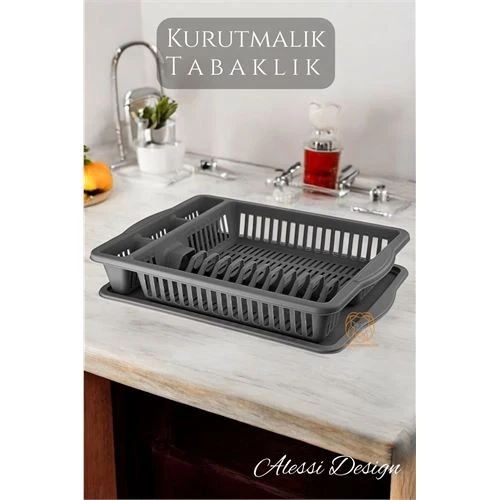 Bulaşık Durulama Sepeti Tabaklık Bulaşık Kurutmalık GRİ Alessi 715437 ürün görseli 1