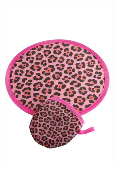Leopar Desenli Kore Yelpaze 20 cm ürün görseli 1