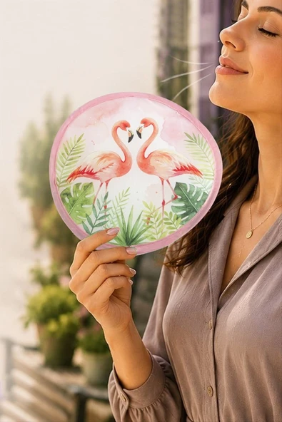 Flamingo Kore Yelpaze 20 cm ürün görseli 1