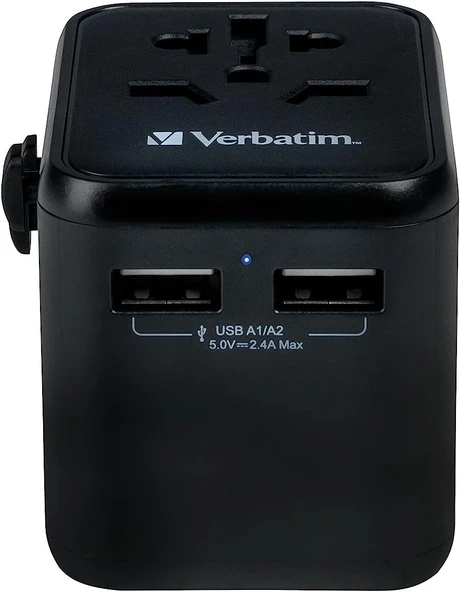 Verbatim 49543 UTA-01 Evrensel Seyahat Adaptörü - 2x USB-A Port ürün görseli 1