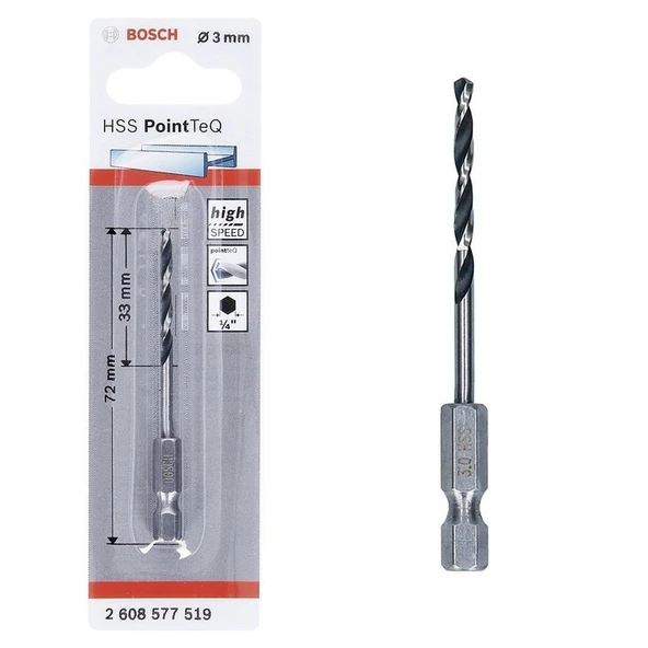 Pointteq Altıgen Şaftlı Hss Matkap Ucu 3 mm ürün görseli 1