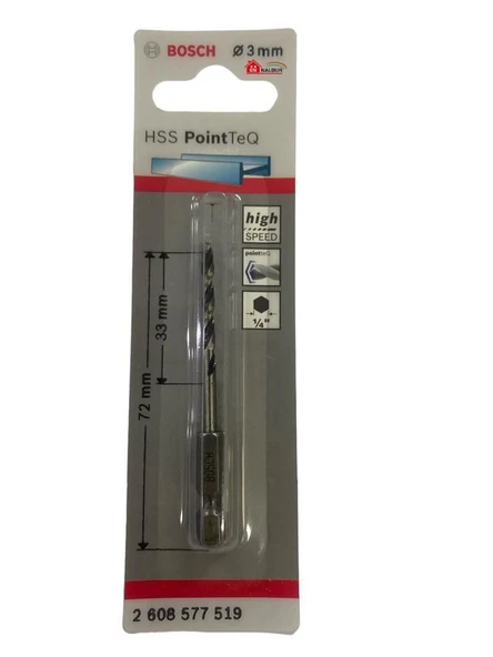 Pointteq Altıgen Şaftlı Hss Matkap Ucu 3 mm - Resim 2
