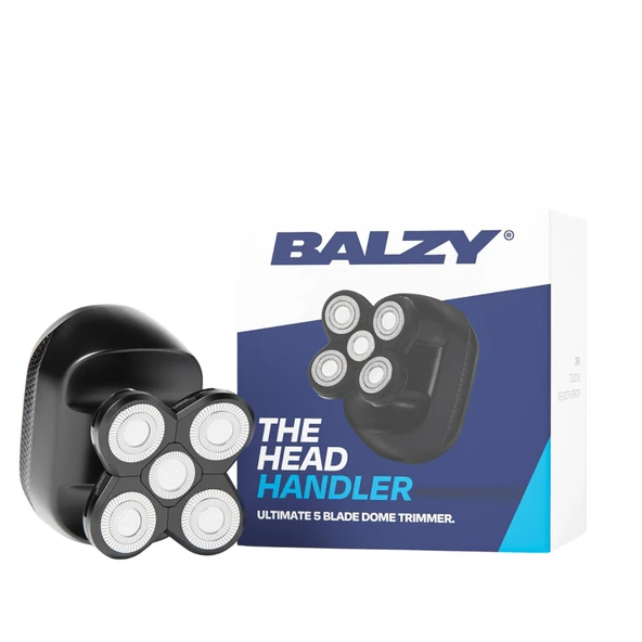 BALZY® HeadHandler® 360° döner başlıklı düzeltici, su geçirmez IPX7, tıraşlı başlıklar için profesyonel kafa tıraş makinesi, SafeShave teknolojisi, 5 yüksek performanslı bıçak ürün görseli 1