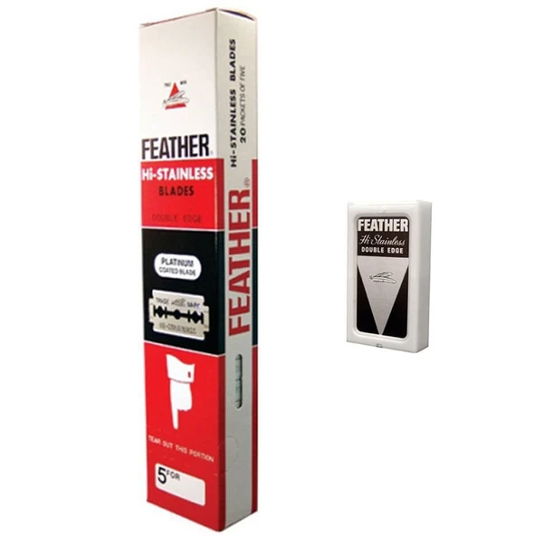 FEATHER Ekstra Paslanmaz 100 çift taraflı tıraş bıçağı, 170 g ürün görseli 1