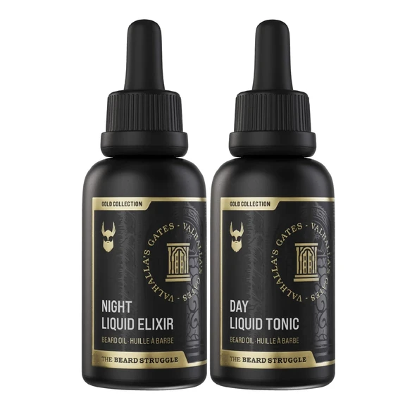 The Beard Struggle Sakal Yağı Seti Gündüz & Gece – Erkekler için Sakal Bakımı & Sakal Uzatma Yağı Paketi – Nem, Bakım ve Güçlü Sakal 2×30 ml ürün görseli 1