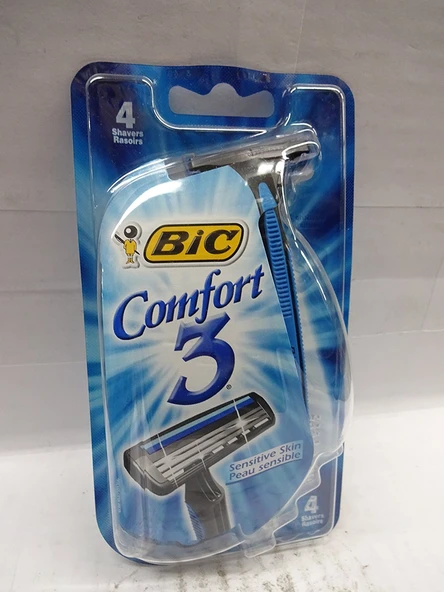 Bic Comfort 3 Erkek Tıraş Makinesi, Hassas Ciltler, Her Birinden 4'lü (3'lü Paket) ürün görseli 1