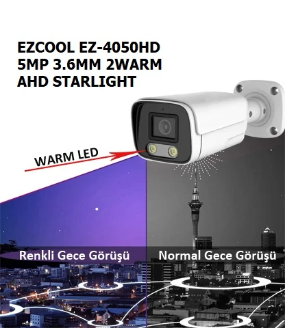 EZCOOL EZ-4050HD 5MP 3.6MM FULLCOLOR AHD BULLET KAMERA ürün görseli 1
