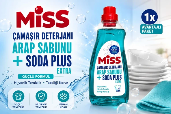 Miss SIVI ÇAMAŞIR DETERJANI ARAP SABUNU VE SODA ETKILI 1500 MLX1 ADET ürün görseli 1