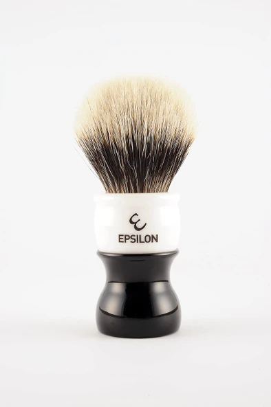 Epsilon Tıraş Fırçası Porsuk, İki Çizgili, Beyaz ve Siyah, 52/26 mm, Standart, Benzersiz ürün görseli 1