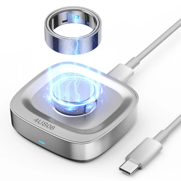 Oura Ring Gen 4 Şarj Cihazıyla Uyumlu - Boyut 8 - Akıllı Yüzük için USB-C Kablolu Taşınabilir Yedek Hızlı Şarj İstasyonu ürün görseli 1
