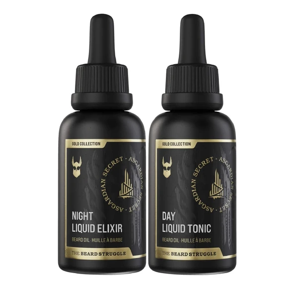 The Beard Struggle Sakal Yağı Seti Gündüz & Gece – Erkekler için Sakal Bakımı & Sakal Uzatma Yağı Paketi – Nem, Bakım ve Güçlü Sakal 2×30 ml ürün görseli 1