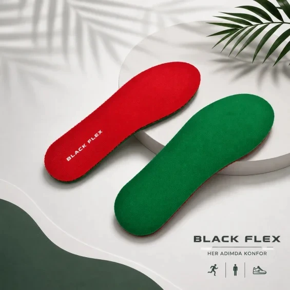 BLACK FLEX SPONGE MEMORY FOAM KIRMIZI ERKEK İÇ TABANLIK ürün görseli 1