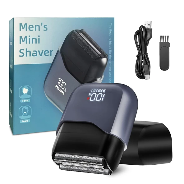 Erkekler için Elektrikli Folyo Tıraş Makinesi, Hareketli Başlıklı Üç Bıçaklı Islak ve Kuru Tıraş Makinesi, USB-C Şarj, IPX7 Su Geçirmez Erkek Elektrikli Tıraş Makinesi, Kompakt Seyahat Bakım Seti - a ürün görseli 1