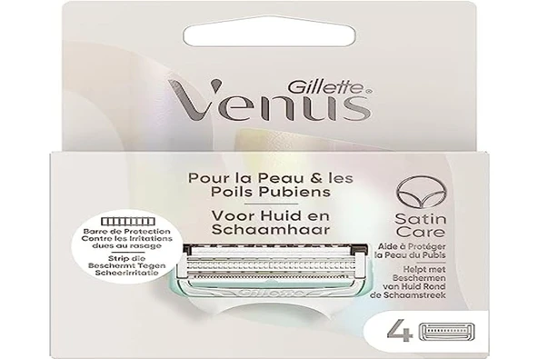 Gillette Venus kadın cilt ve kasık kılları için tıraş bıçakları, 4'lü paket ürün görseli 1