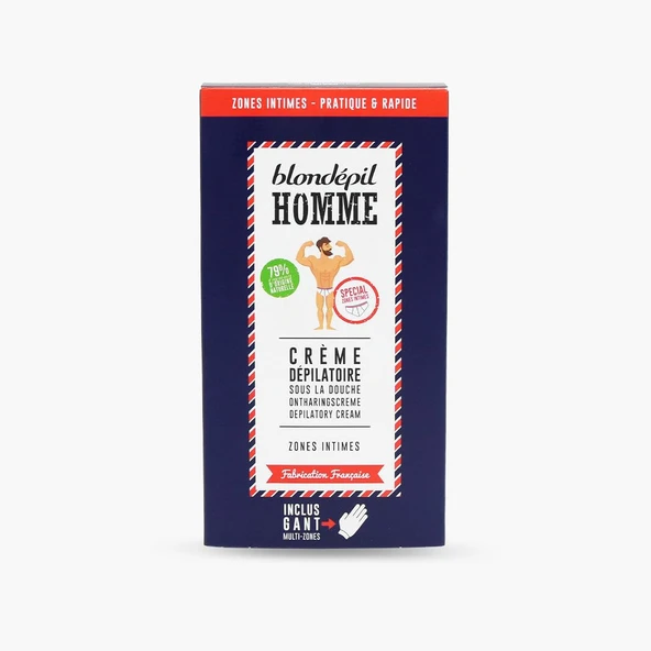 Blondépil Erkek Tüy Dökücü Krem / Peeling Eldiveni Mahrem Bölgeler 100ml 2'li Paket ürün görseli 1